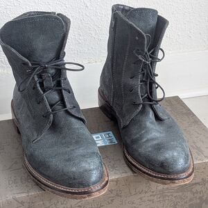 Moma Dark Green All Leather Boots women's